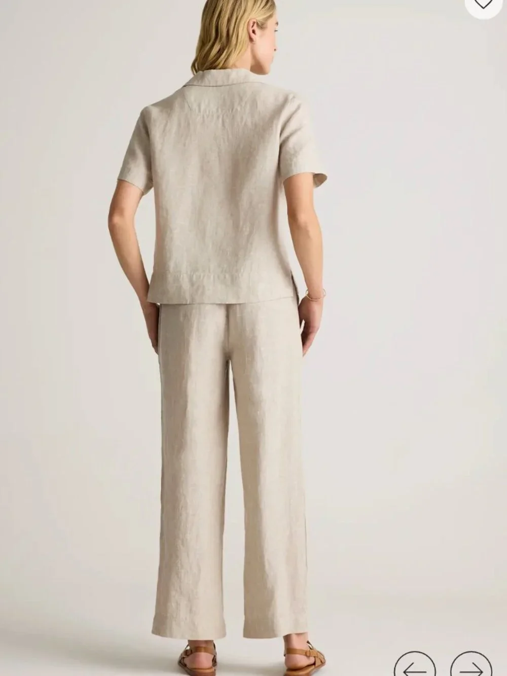 100% European Linen Wide Leg Pants in Flax